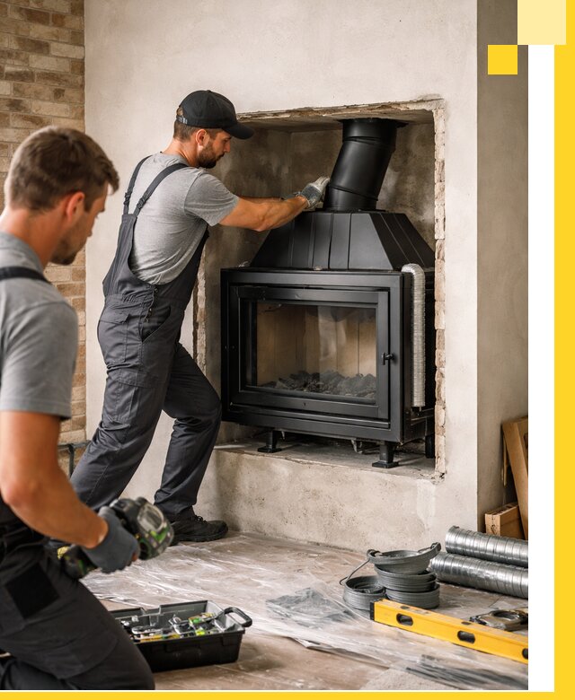 Установка каминных топок в Вятских Поляне: монтаж, подключение
