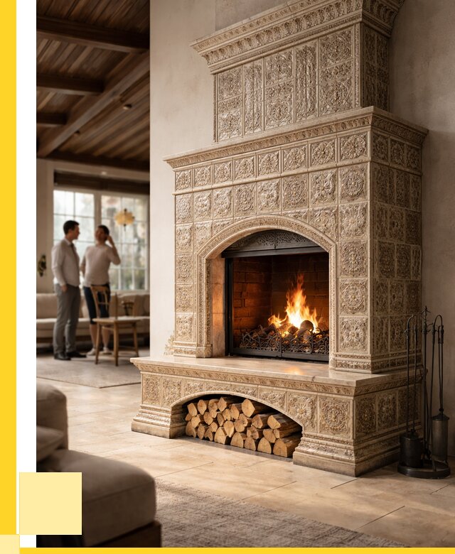 Купить изразцовый камин в Вятских Поляне от 253750 р. | ЭриданВтс