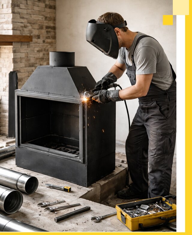 Продажа и установка металлических каминов в Вятских Поляне под ключ