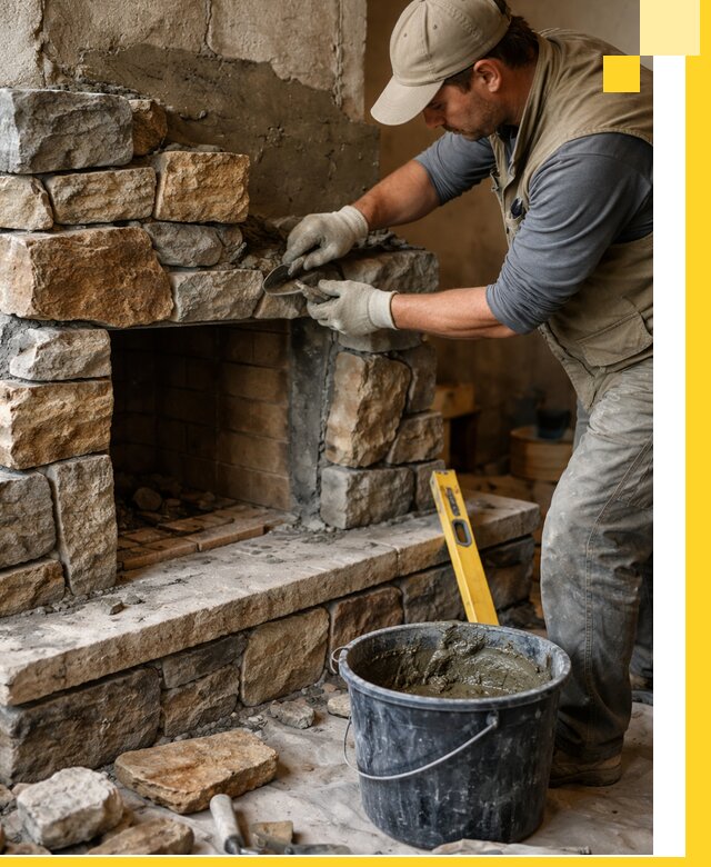 Изготовление и установка каменных каминов под ключ в Вятских Поляне