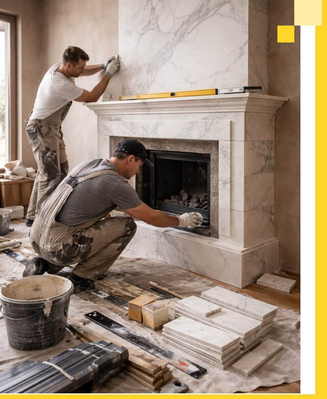 Отделка каминов в Вятских Поляне качественные облицовочные работы