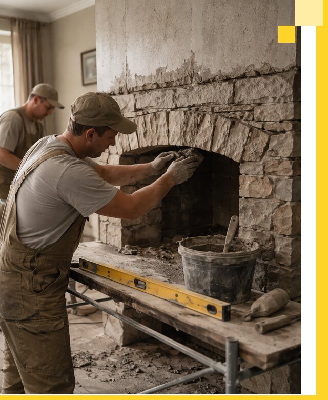 Изготовление каминов под ключ в Вятских Поляне, монтаж и отделка