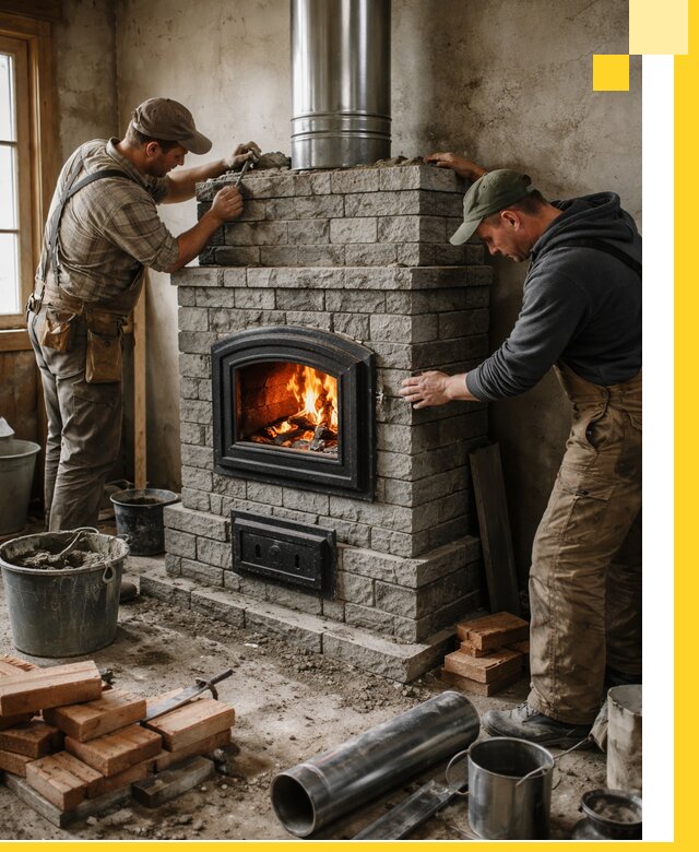 Производство, поставка и монтаж дровяных печей в Вятских Поляне