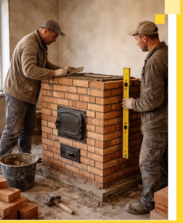 Отопительные печи под ключ в Вятских Поляне, установка и сборка