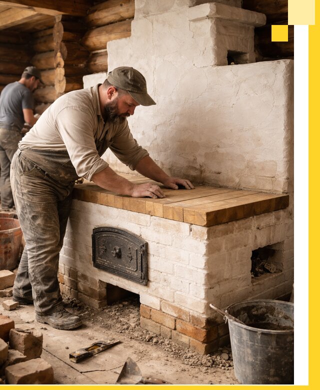 Проектирование и установка русской печи с лежанкой в Вятских Поляне