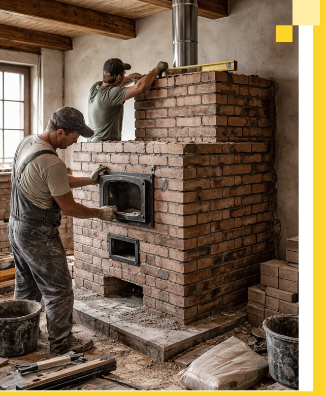 Печи для загородного дома под ключ в Вятских Поляне — монтаж и сервис