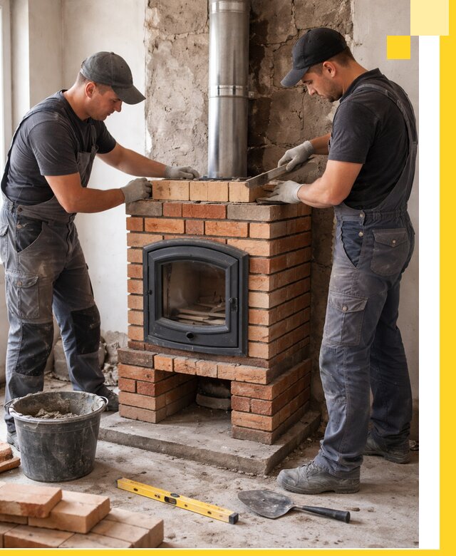 Монтаж печи камина под ключ в Вятских Поляне с гарантией и пусконаладкой