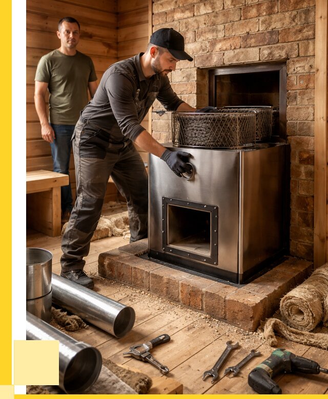 Монтаж банных печей под ключ в Вятских Поляне от 18270 р., ЭриданВтс