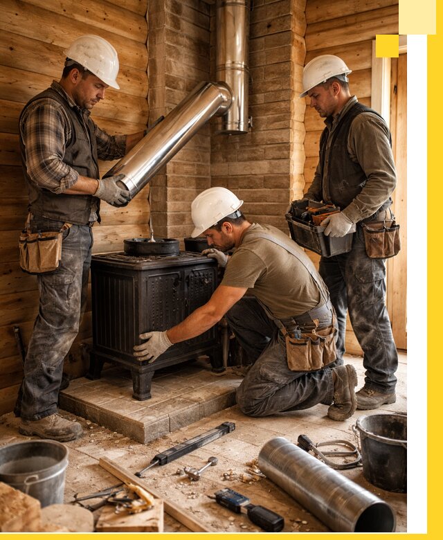 Профессиональный монтаж банных печей и дымоходов в Вятских Поляне