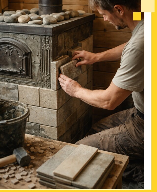 Облицовка банных печей в Вятских Поляне профессиональная отделка