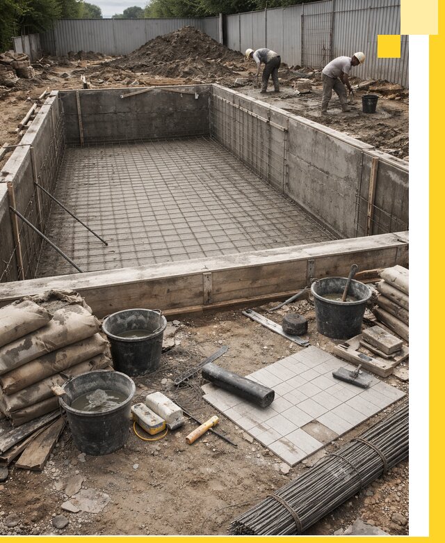 Строительство бассейнов под ключ в Вятских Поляне, дизайн и монтаж