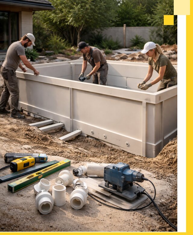 Установка полипропиленовых бассейнов под ключ в Вятских Поляне