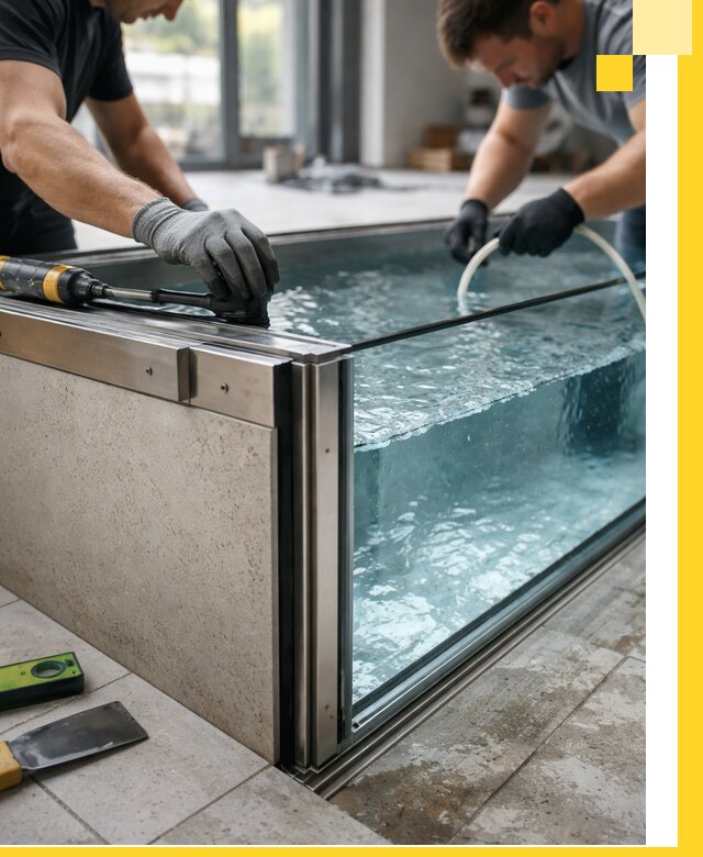 Проектирование и монтаж стеклянных бассейнов в Вятских Поляне