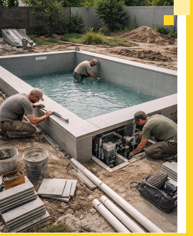 Строительство и монтаж бассейнов для дачи под ключ в Вятских Поляне