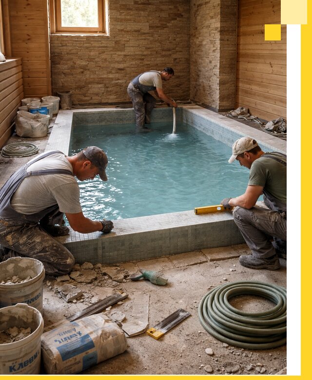 Проектирование и строительство бассейнов для бани в Вятских Поляне