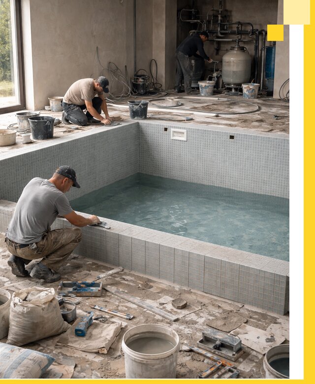 Строительство и монтаж бассейнов в помещении в Вятских Поляне