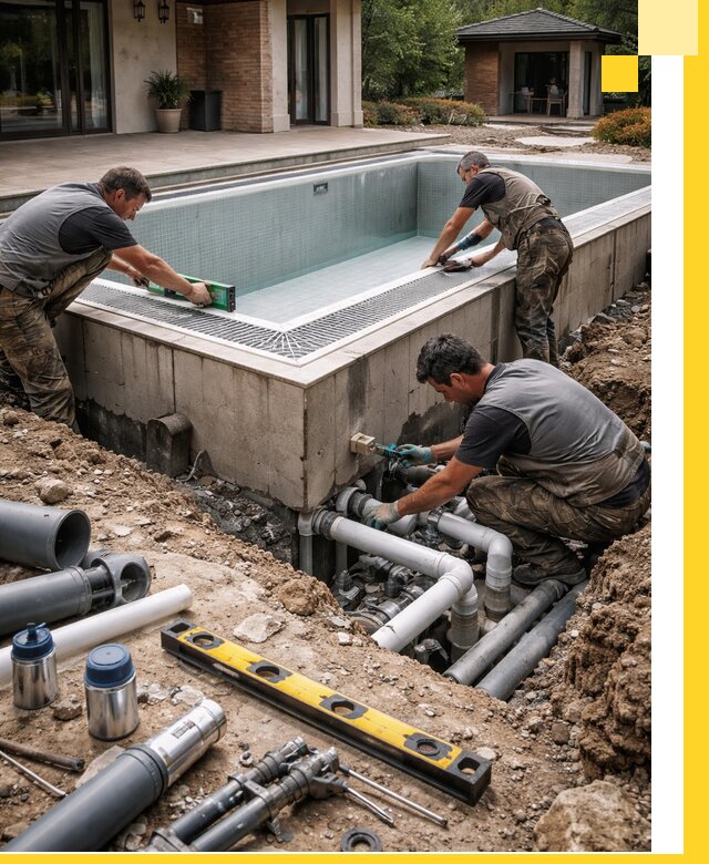 Строительство переливных бассейнов в Вятских Поляне под ключ