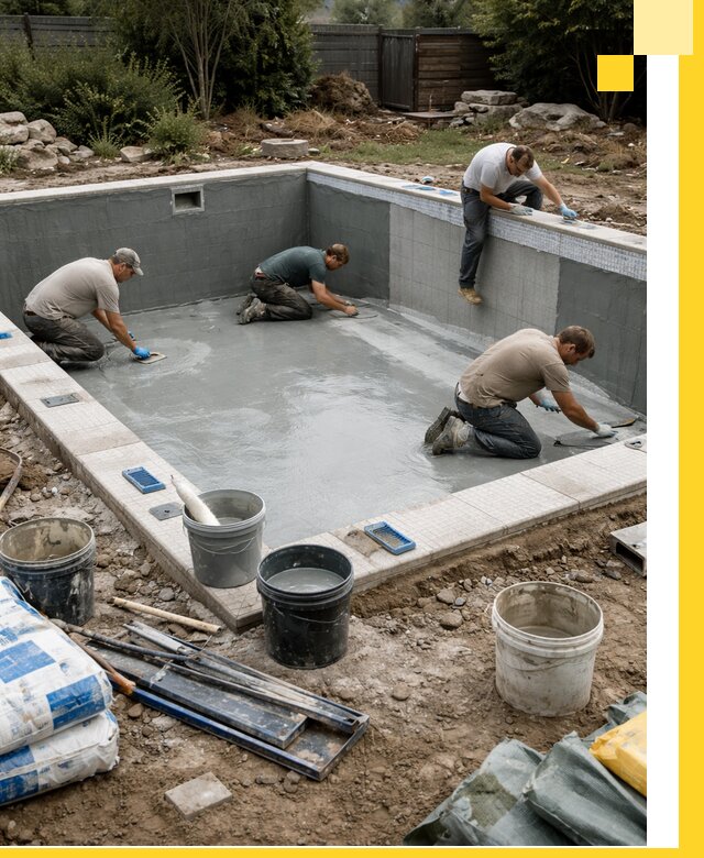 Изготовление и монтаж чаши бассейна под ключ в Вятских Поляне