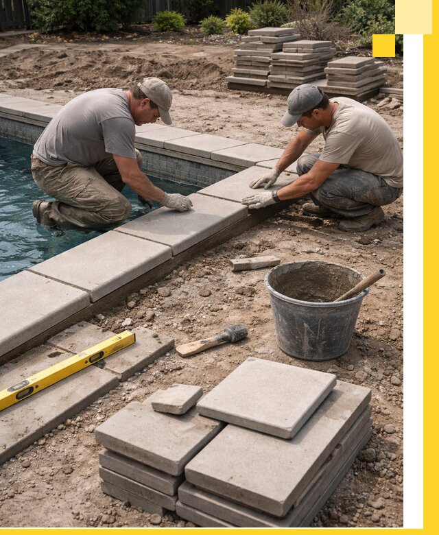 Установка и изготовление копингового камня для бассейнов в Вятских Поляне