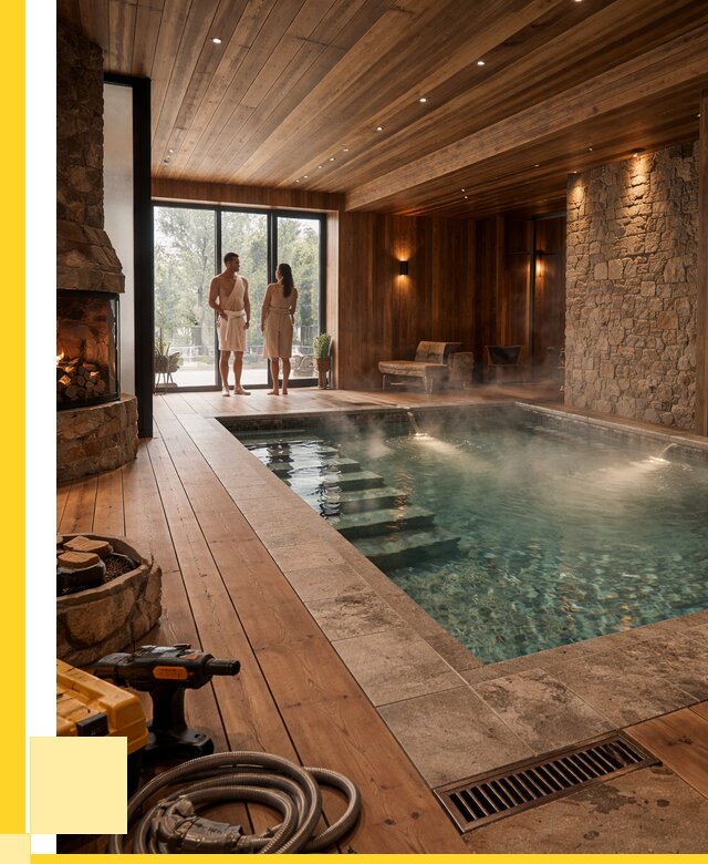 Проекты бань с бассейном под ключ в Вятских Поляне от 76125 р., ЭриданВтс