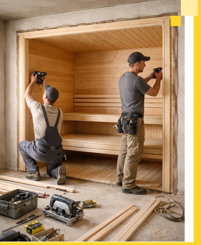 Монтаж саун под ключ в Вятских Поляне — проектирование и установка