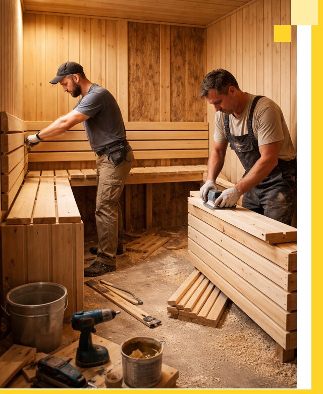 Профессиональный комплексный ремонт саун под ключ в Вятских Поляне