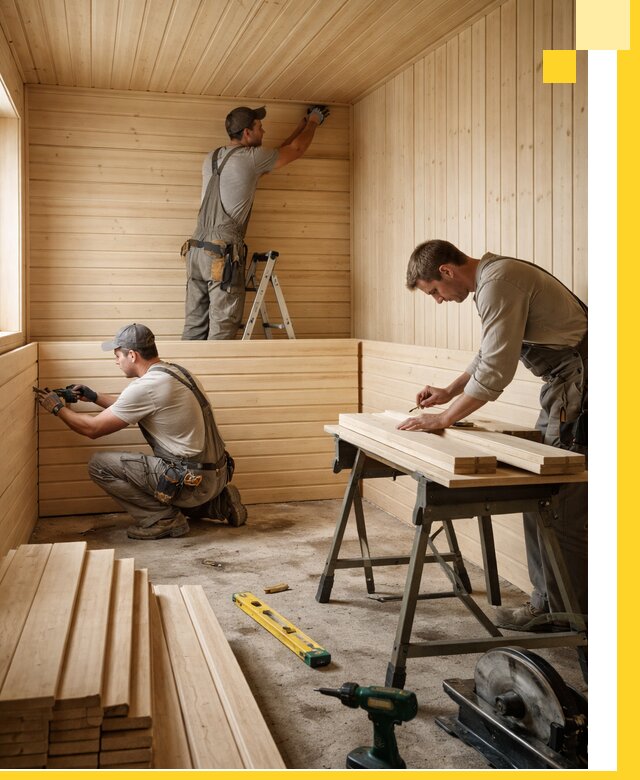 Обшивка саун в Вятских Поляне из натуральной древесины под ключ