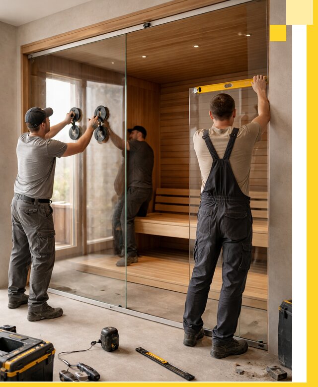 Производство и монтаж стеклянных саун под ключ в Вятских Поляне