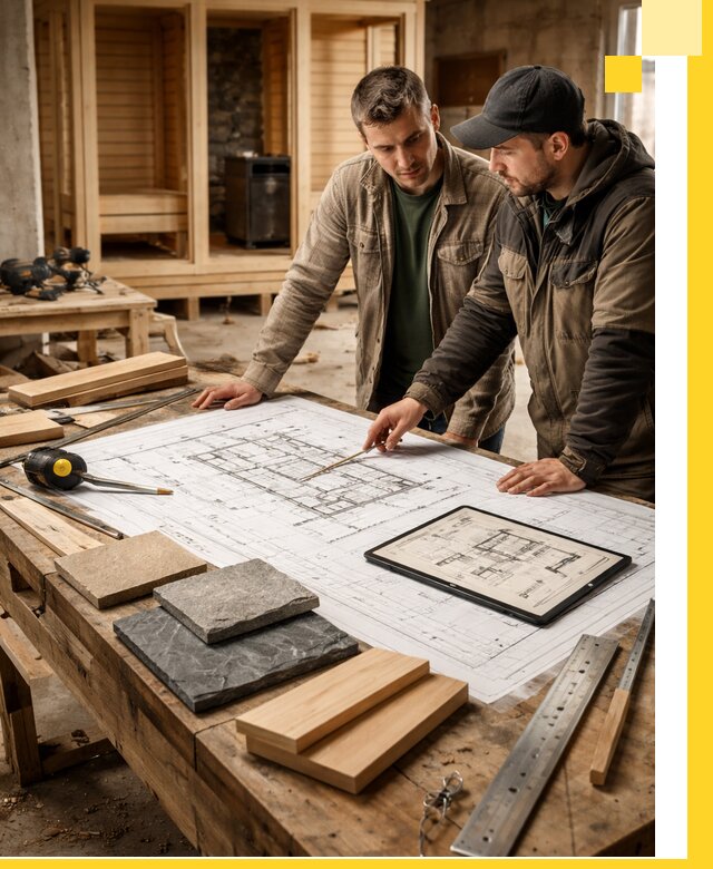 Проекты бань под ключ и планы строительства в Вятских Поляне