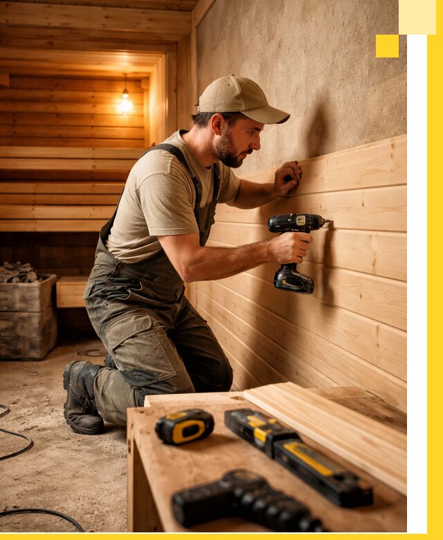 Профессиональная внутренняя отделка бани в Вятских Поляне под ключ