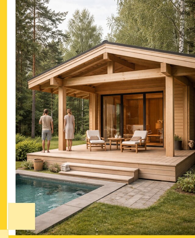 Бани с террасой под ключ в Вятских Поляне от 609000 р. | ЭриданВтс