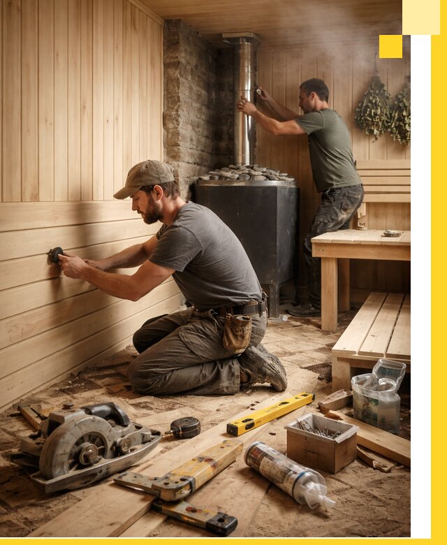 Полное строительство и оснащение парных под ключ в Вятских Поляне