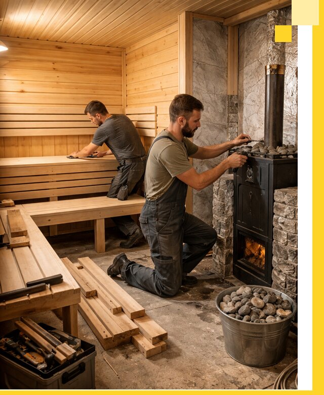 Дизайн и строительство интерьеров бань под ключ в Вятских Поляне