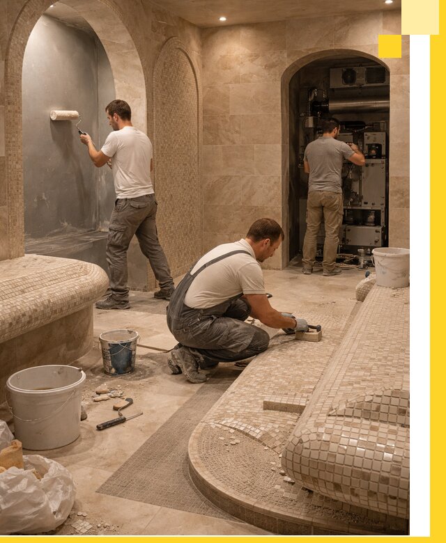 Строительство бани с хамамом и бассейном под ключ в Вятских Поляне