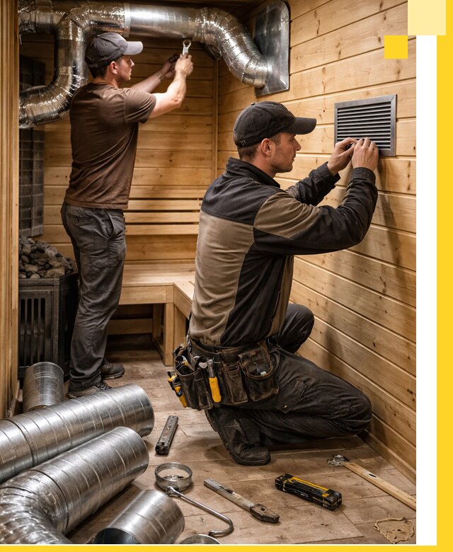 Проектирование и монтаж вентиляции бани в Вятских Поляне под ключ