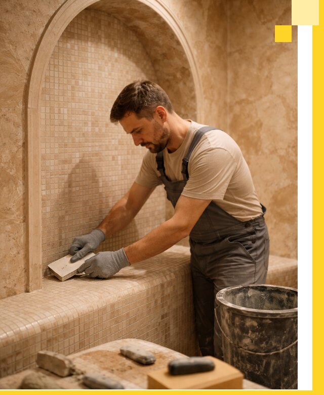 Профессиональная отделка хамамов с мозаикой под ключ в Вятских Поляне