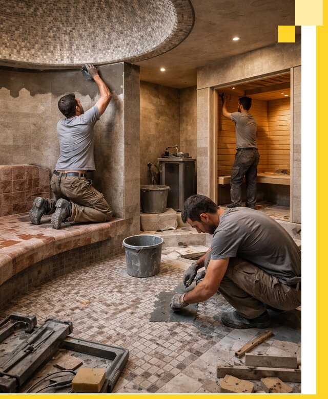 Проект и строительство хамама бани и сауны под ключ в Вятских Поляне