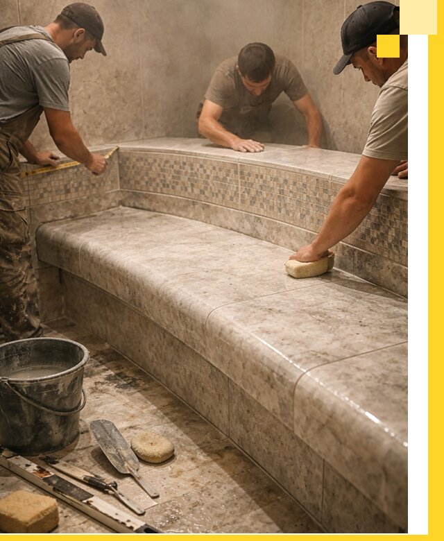 Изготовление и установка сидений для хамама в Вятских Поляне